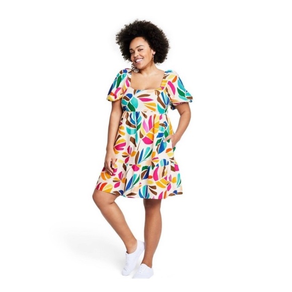 Tabitha Brown for Target Women's Botanical Print Puff
Sleeve Mini Dress small - Picture 5 of 6